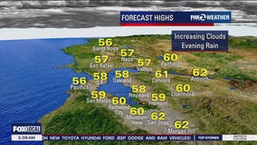 Increasing clouds, evening rain