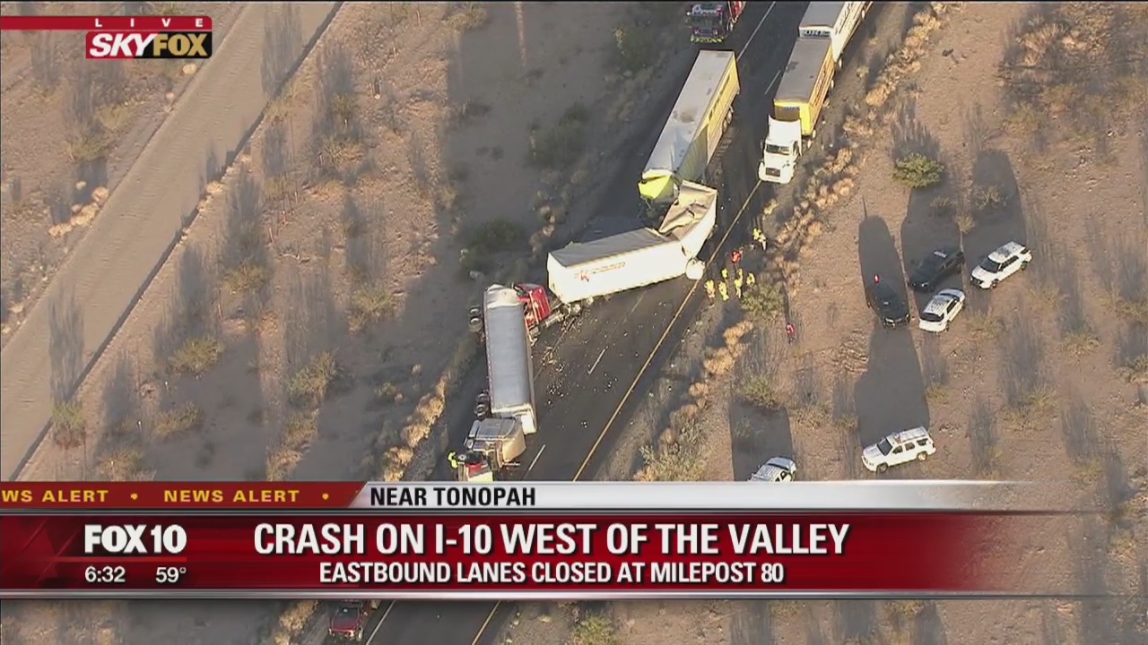 Fatal semi crash closes I-10 near Tonopah | FOX 10 Phoenix