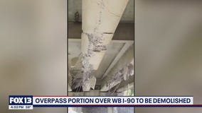 I-90 overpass demolition begins tonight near Cle Elum, WA after truck hits bridge