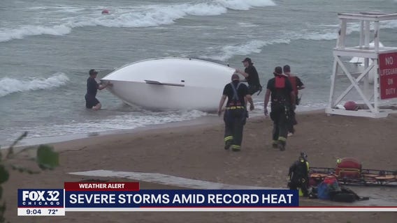 Severe weather capsizes boats in Lake Michigan