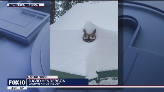 Arizona town deals with snow after surviving devastating wildfire