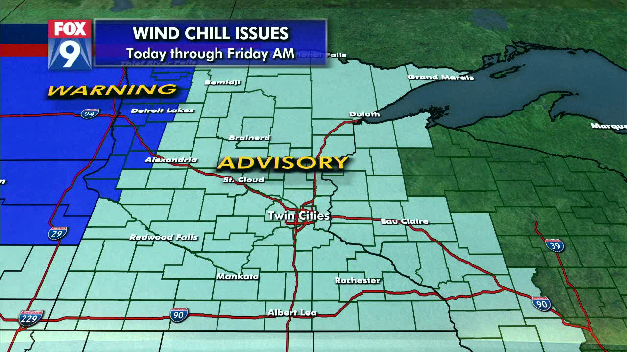 Thursday's forecast: COLD! A high today of -2