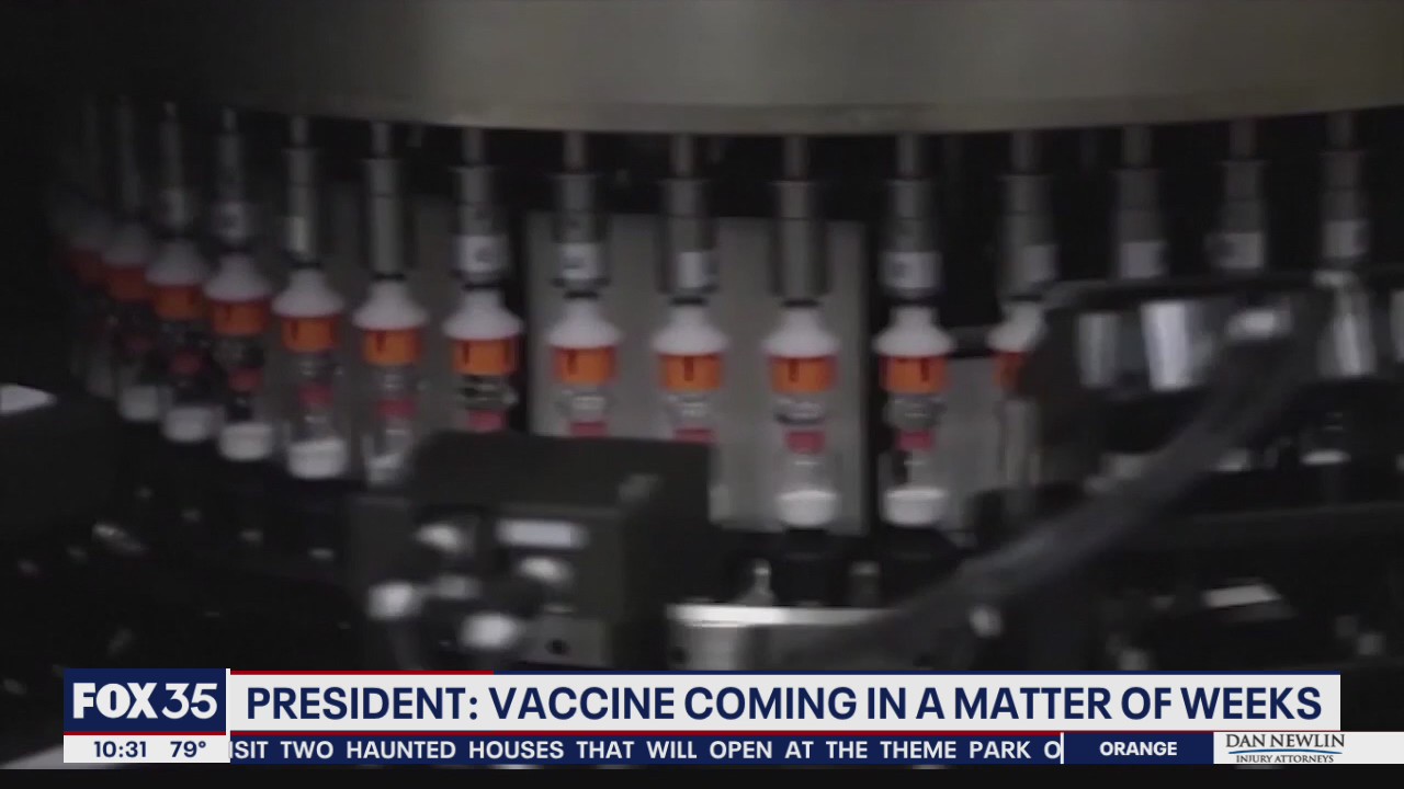 Vaccine coming 'in a matter of weeks,' says Trump