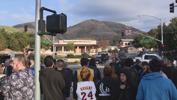 Fans gather at crash site in Calabasas