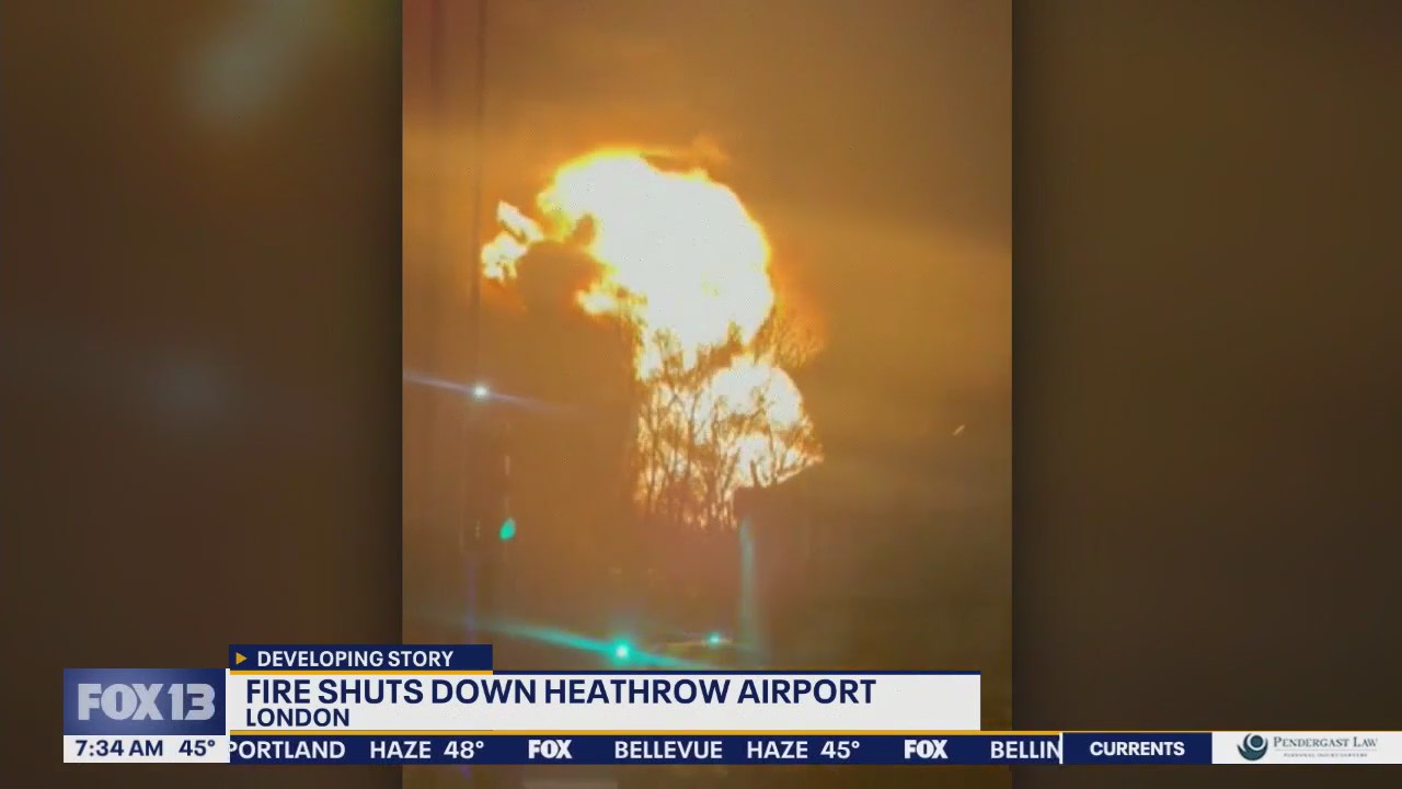 Fire shuts down London's Heathrow Airport
