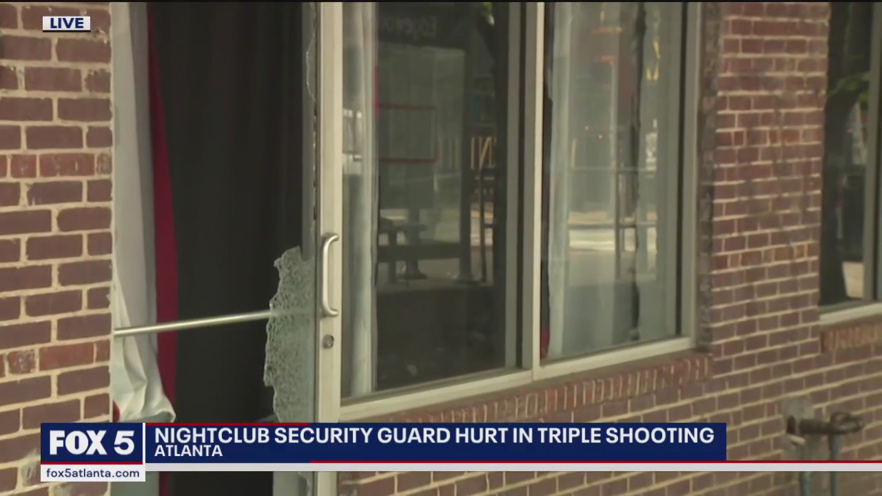 Nightclub security guard hurt in triple shooting | FOX 5 Atlanta