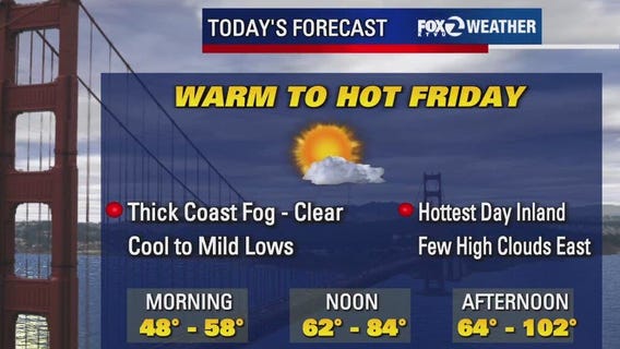 Patchy morning fog before warm weather moves in