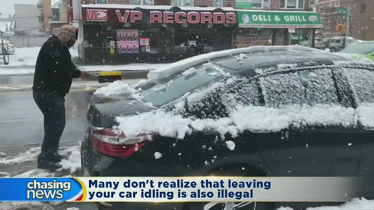 Letting your car idle and not clearing snow can lead to fines