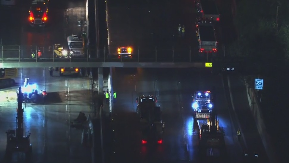 101 Freeway reopens early after Encino bridge demolition