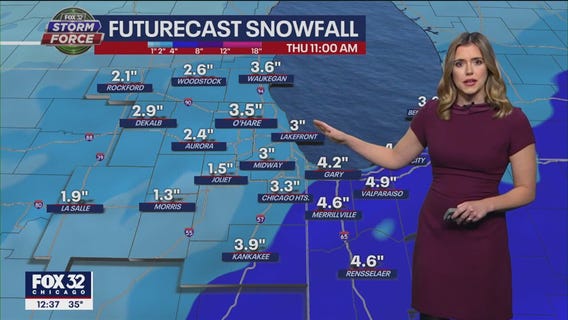 Snow is coming to Chicago: Here's how much to expect in your area