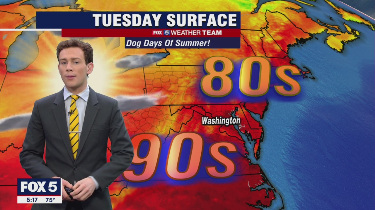 FOX 5 Weather forecast for Tuesday, August 2