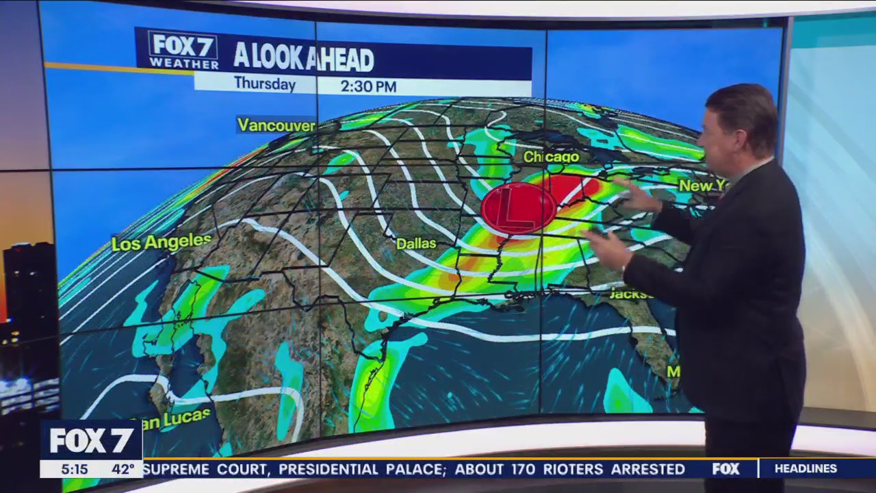 High temps in the 70s and 80s before a mid-week cold front