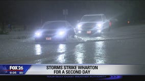 Storms strike Wharton for a second day