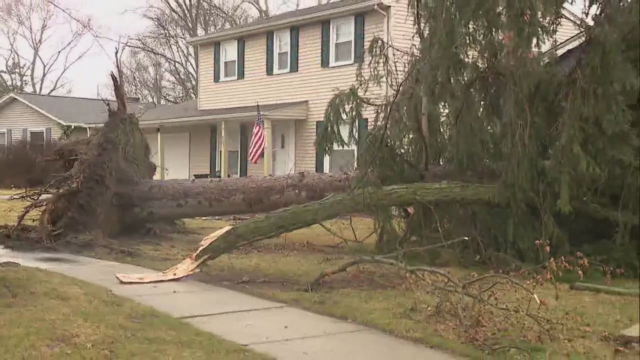 Branches, debris strewn around Grand Blanc after suspected tornado