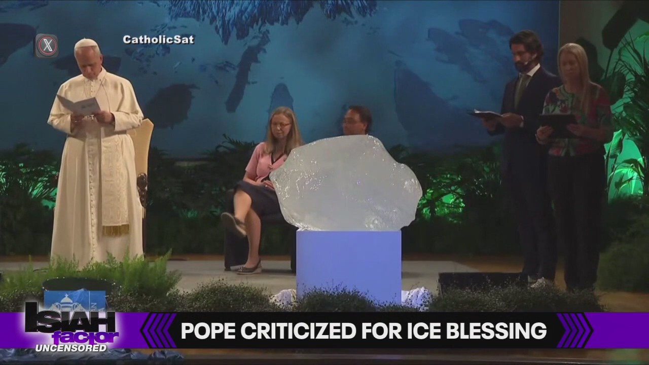 Pope Leo XIV criticized for blessing block of ice