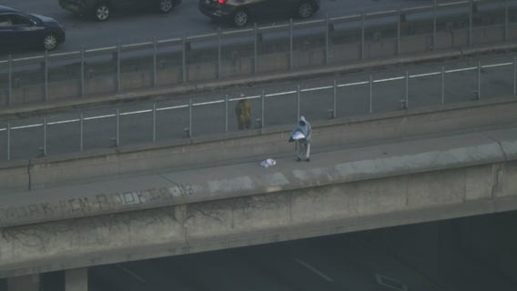 Person tries to take nap at overpass ledge; 405 Freeway experiences major backups