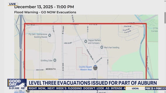 Auburn, WA issues Level 3 “go now” evacuation order as floodwaters rise