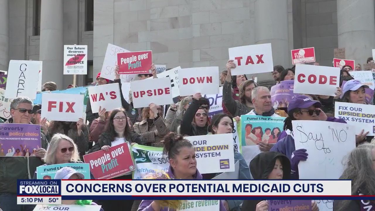 Medicaid on the chopping block as people rally in Olympia, WA | FOX 13 ...