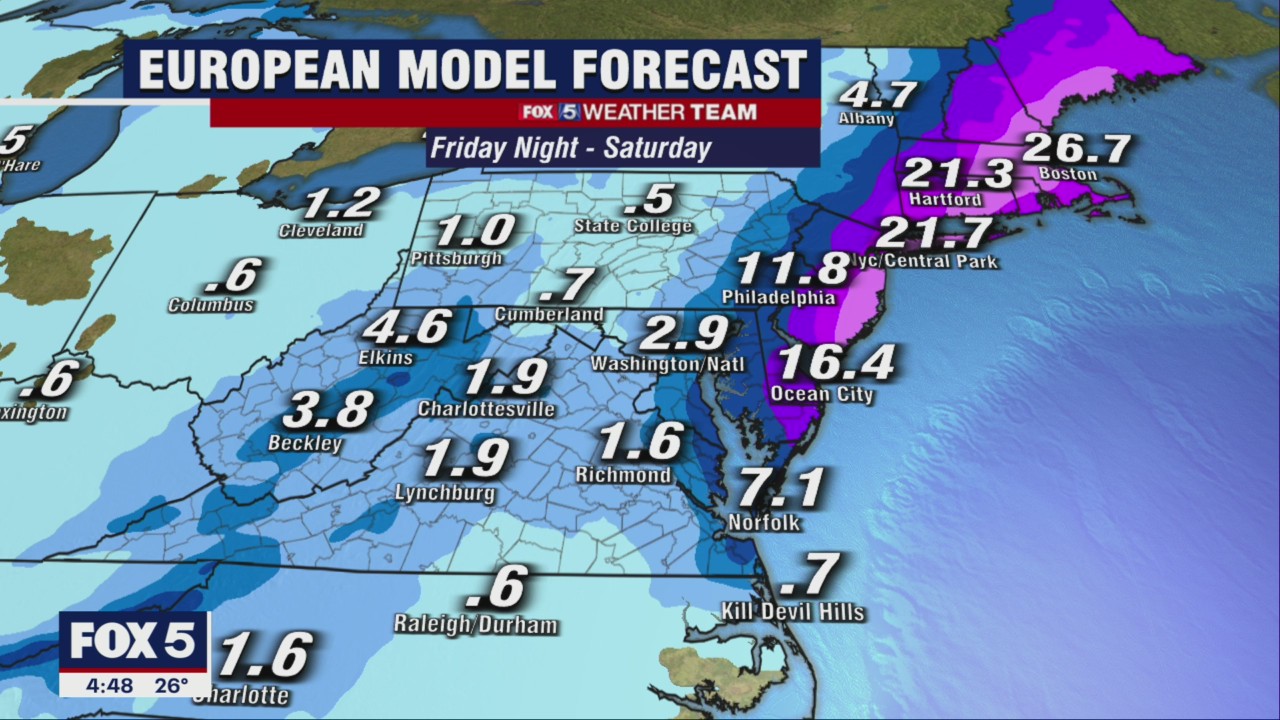 FOX 5 Weather forecast for Wednesday, January 26