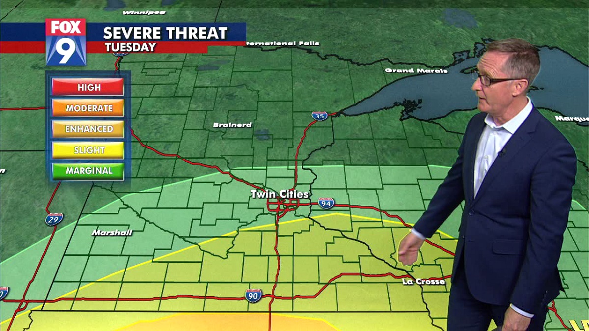 Monday weather forecast: Severe storms possible Tuesday evening