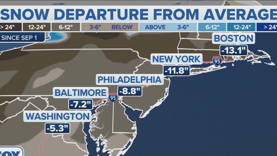 Parts of northeast US are stuck in a snow drought