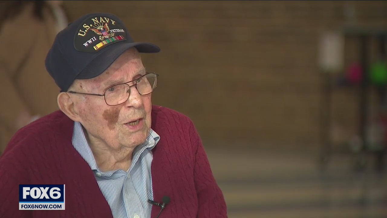 Racine school honors WWII veteran, 101, on Veterans Day eve