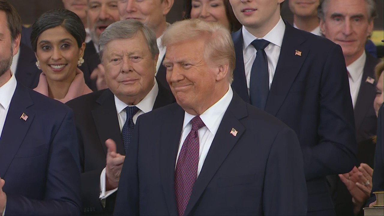 Donald Trump receives standing ovation at inauguration