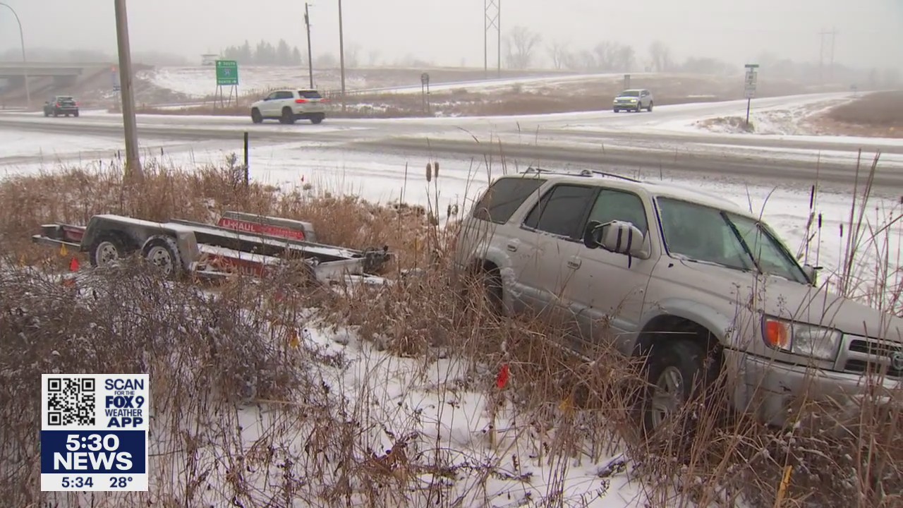 Snow leads to crashes, road closures across Minnesota