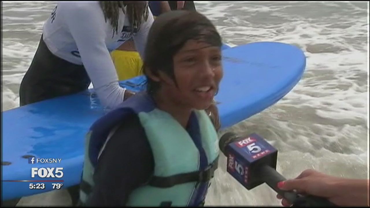 Kids from hospital go surfing