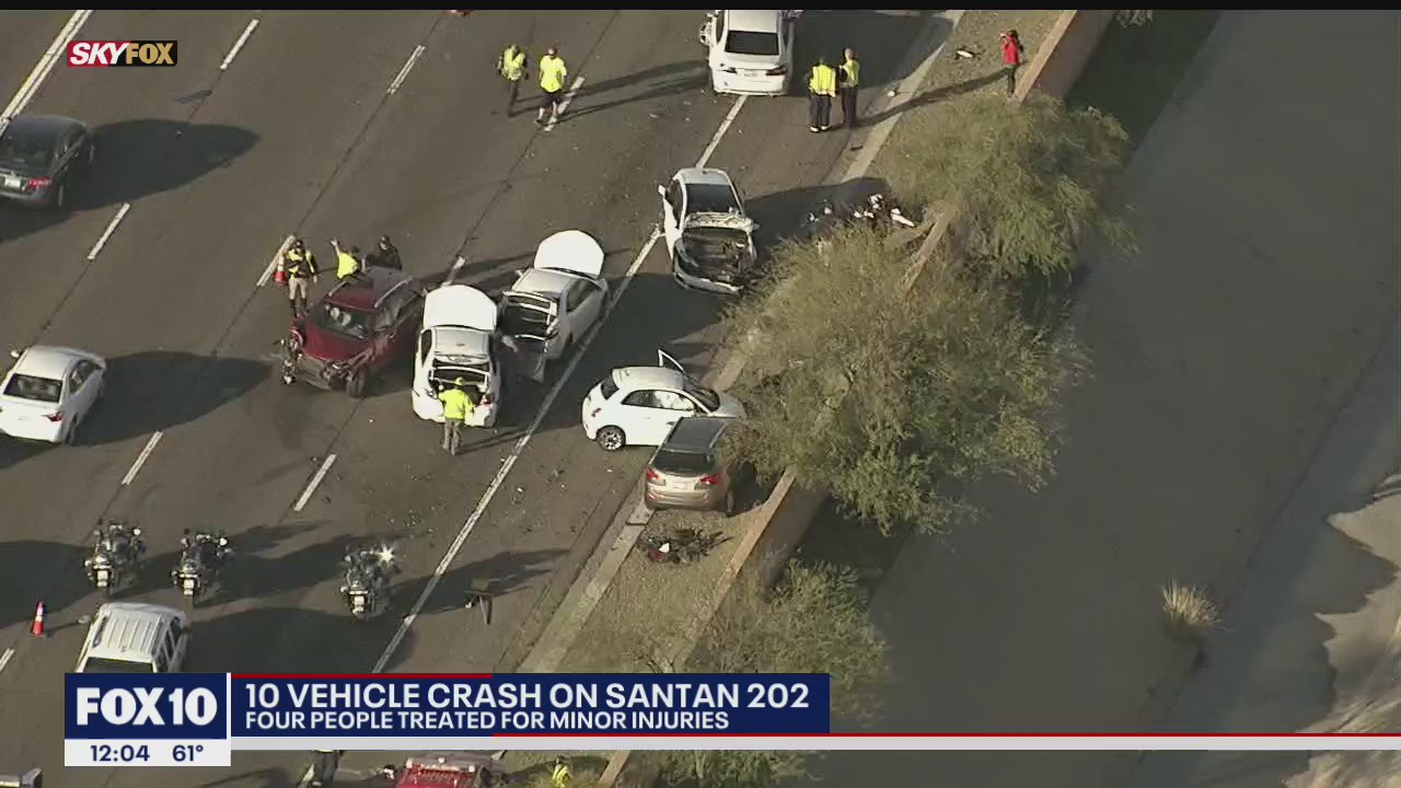 DPS: 4 injured in 10-car crash along Loop 202 Santan in Chandler | FOX ...