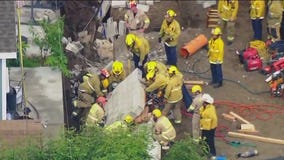 1 person trapped after Pacoima wall collapses