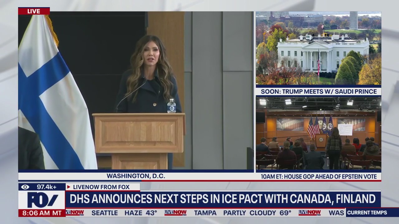 DHS Sec. Noem vows 'ICE pact' with Canada, Finland
