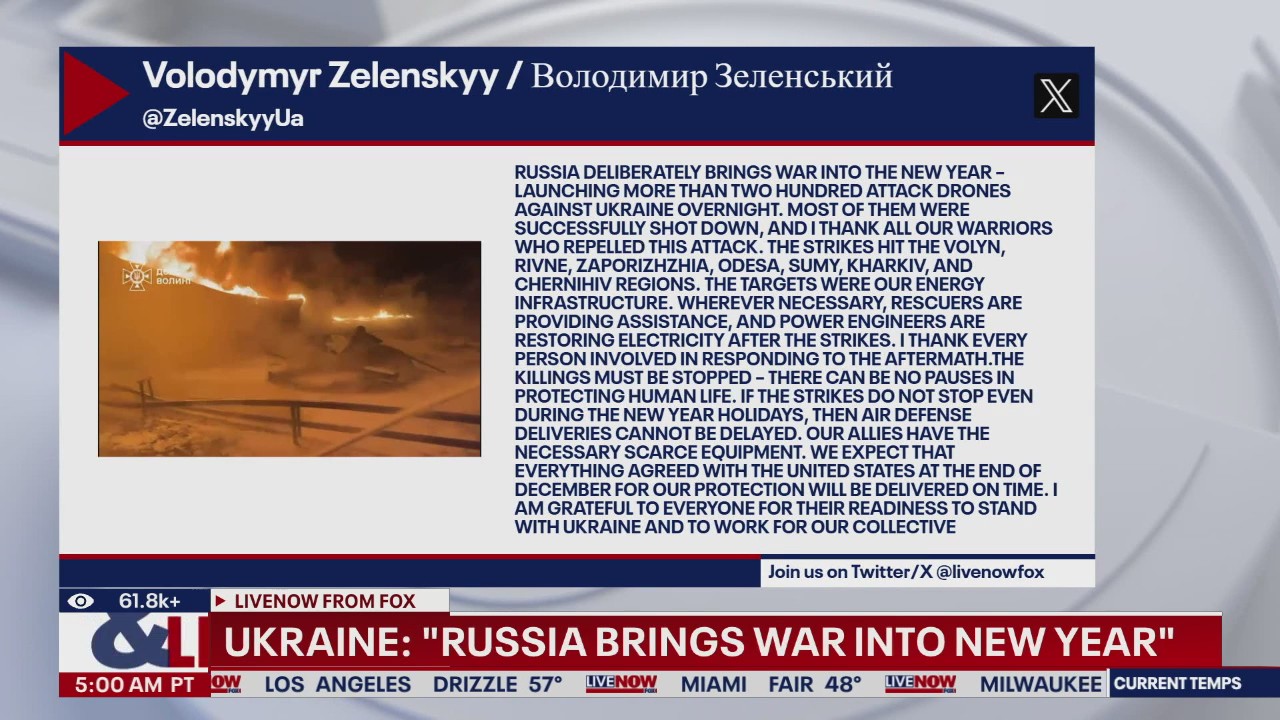 Russia, Ukraine accuse each other of New Year strikes