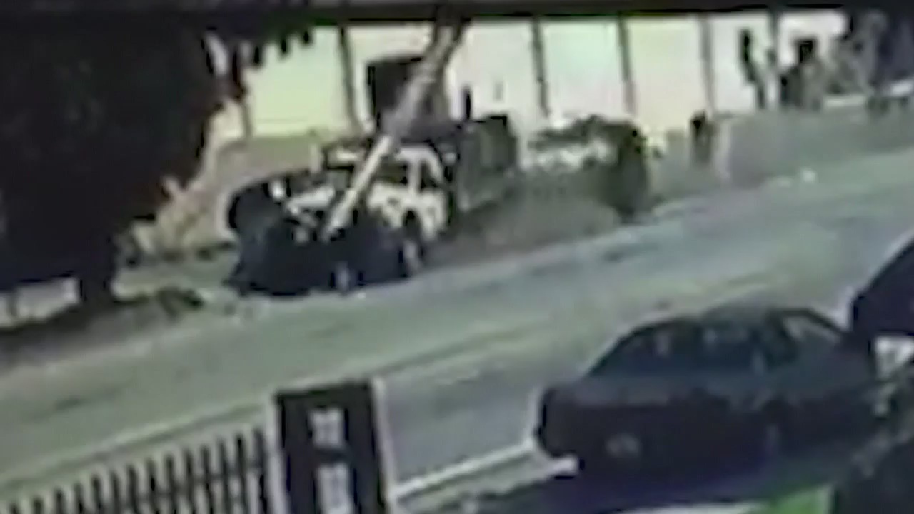 Multiple buildings catch fire in Santa Fe Springs after crash