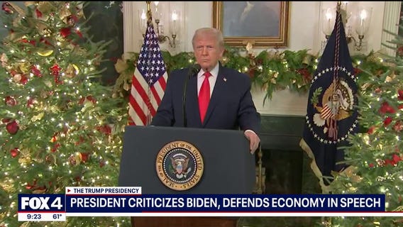 Trump criticizes Biden, defends economy in address