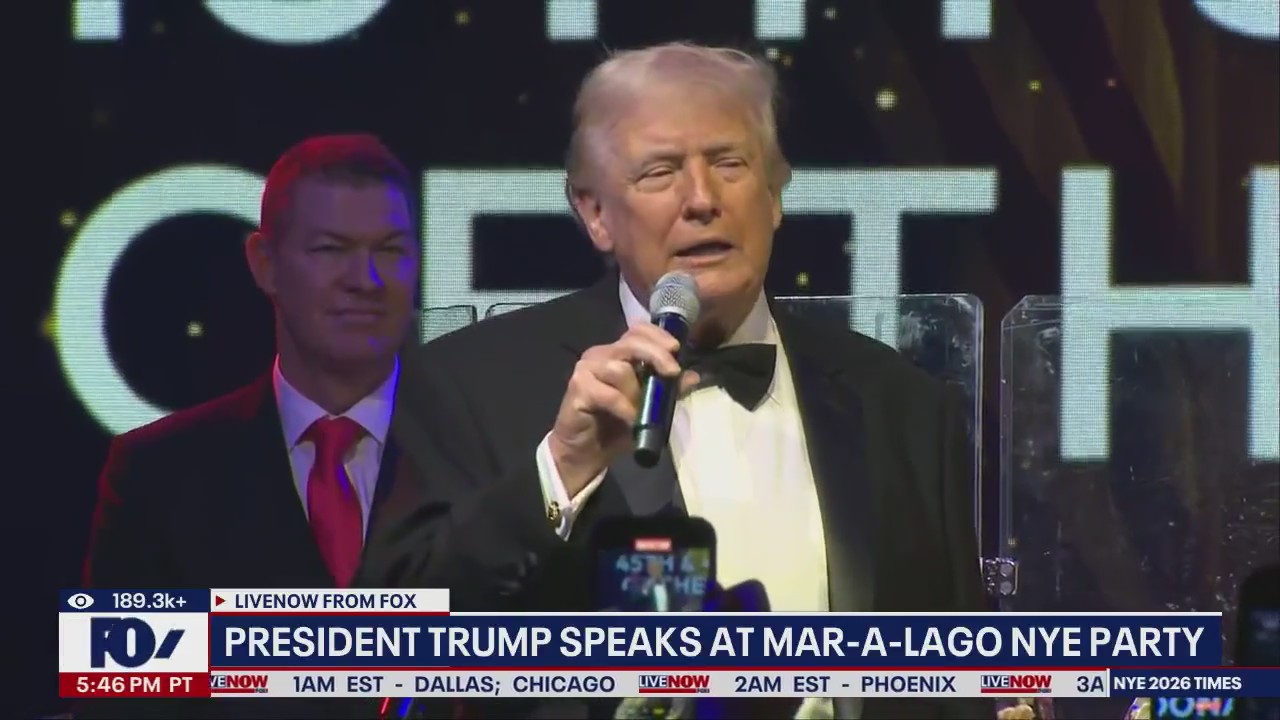President Trump speaks at Mar-a-Lago party