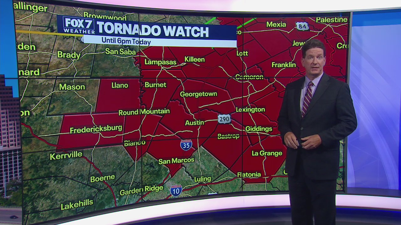 Much of Central Texas under tornado watch until 6 pm