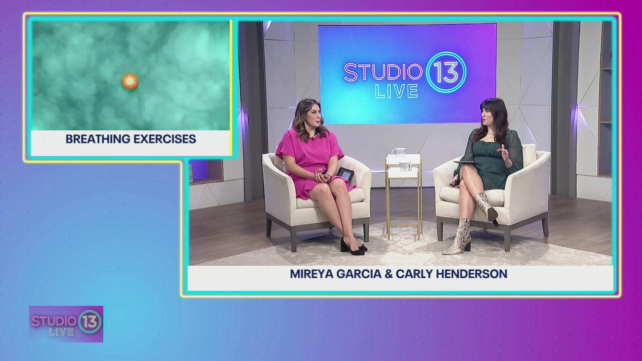 Practicing breathing techniques with Carly, Mireya and Wim Hof