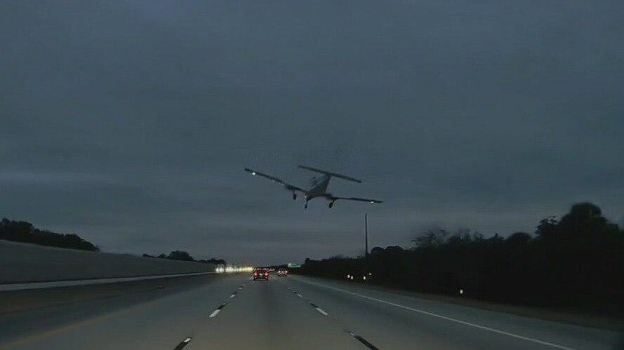 Plane hits car during emergency landing in Florida