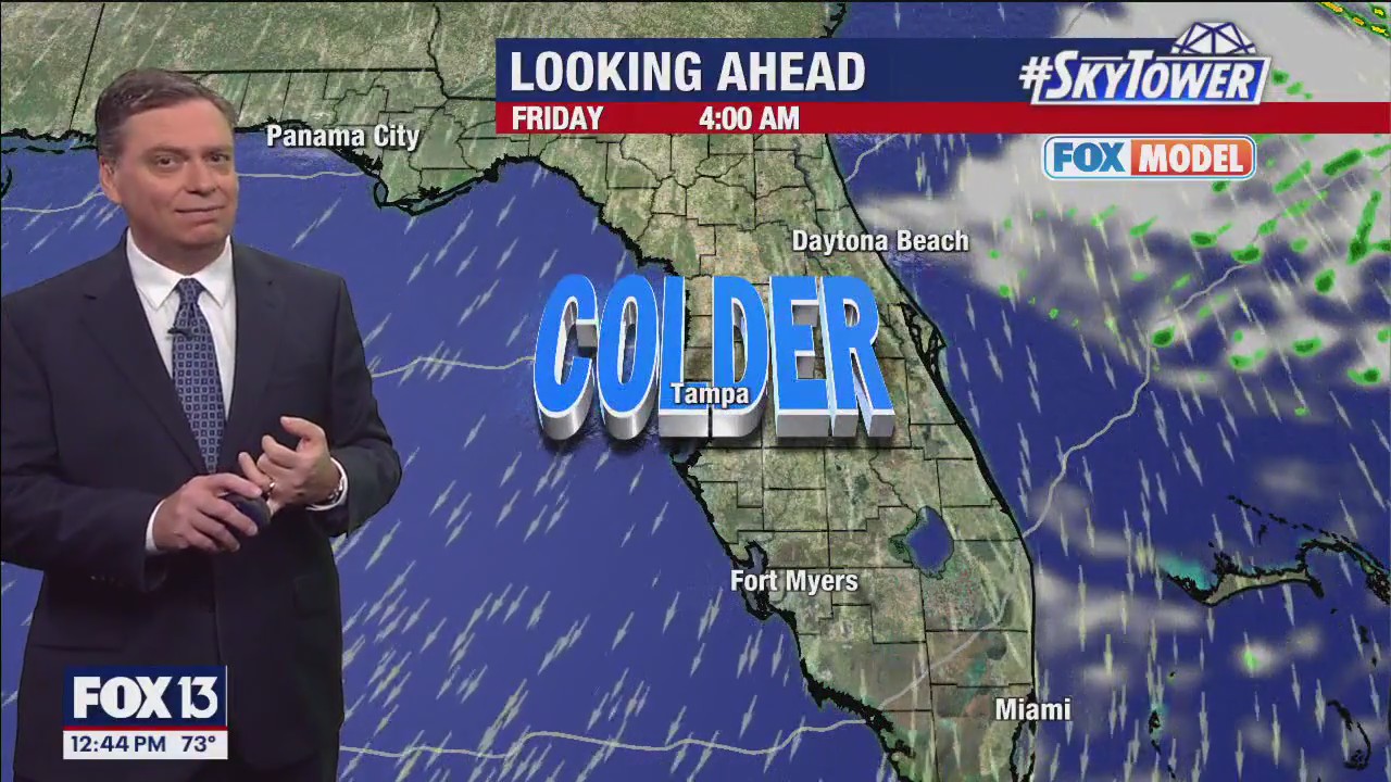 Tampa Weather | Front bringing rain, cooler temps