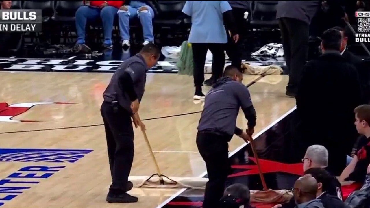 Condensation on court postpones Bulls game