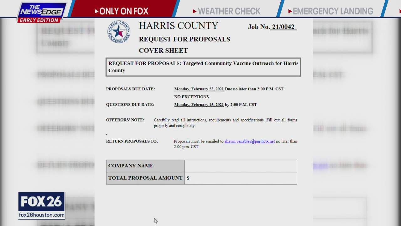 $11 million Harris Co. COVID Contract Drawing Scrutiny and Concern