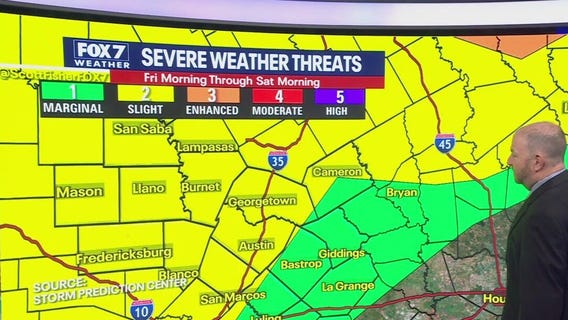 Austin weather: Slight threat of severe weather