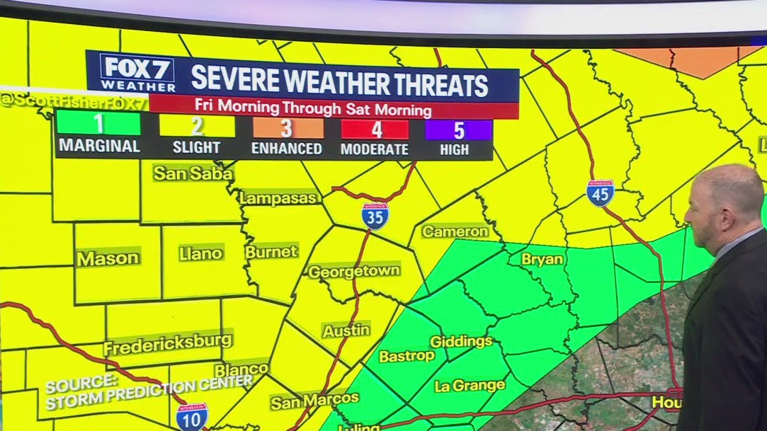 Austin weather: Slight threat of severe weather