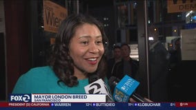 Speaking with Mayor London Breed during SF Democratic watch party