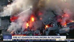 Fire at Johnson's Millwork in Tacoma, WA