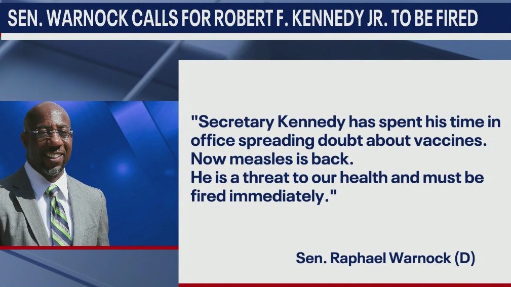 Sen Warnock says Robert F. Kennedy Jr. should be fired