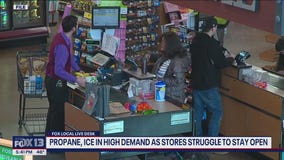 Propane, ice in high demand as stores struggle to stay open