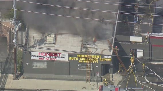 Crews battle structure fire in Pacoima