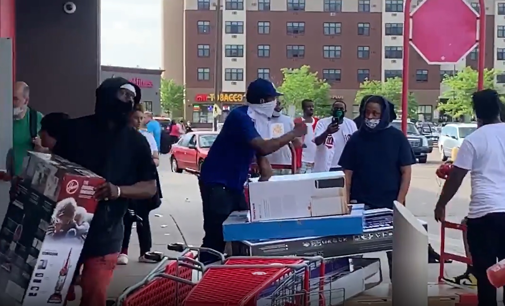 Target Minnesota Riot Looters take televisions, groceries from Target store during ...